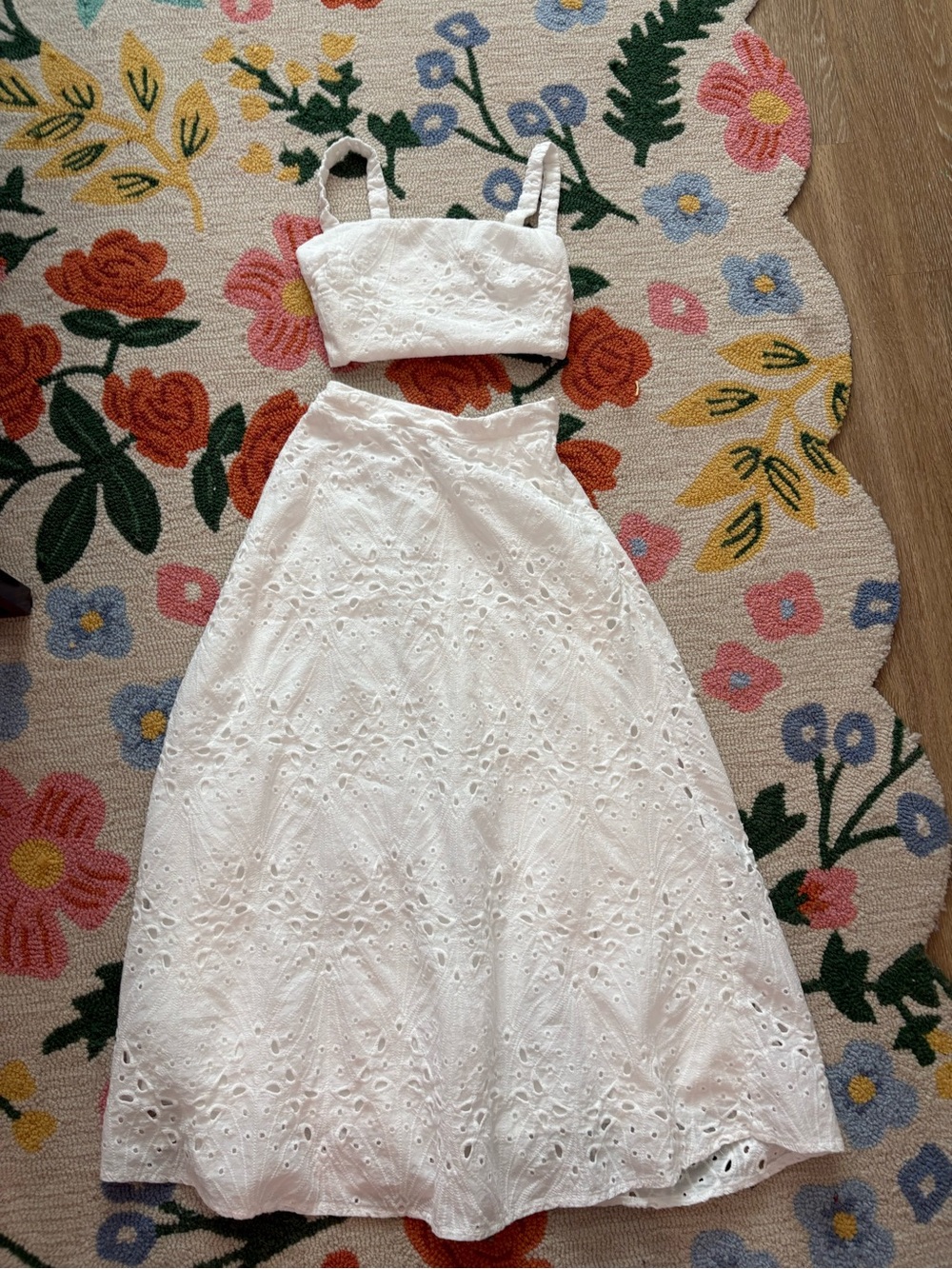 Petal & Pup White Eyelet Crop Top & Skirt Set - Picture 1 of 5